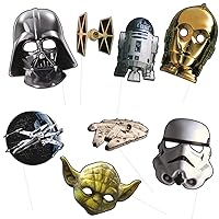 Star Wars Photo Booth Props (Pack of 8) - Multicolor Cardboard - Ultimate Party Accessory for Kids' Birthdays & Themed Events