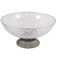 BESTOYARD Fruit Bowl with Draining Hole, Plastic Fruit Basket with Pedestal Decorative Fruit Storage Tray Vegetable Holder Stand Table Centerpiece for Kitchen Countertop 11inch