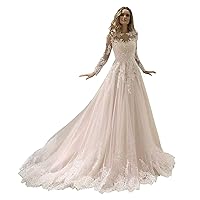 Women's Sequins Lace Beach Wedding Dresses for Bride 2023 with Train Church Bridal Ball Gowns Plus Size