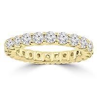 2.21 ct Ladies Round Cut Diamond Eternity Wedding Band (Color G Clarity SI-1) in 18 kt Yellow Gold