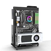 All Aluminum PC Case Open Air Test Bench Compatible ATX MATX ITX Motherboard Computer Vertical Personalized Chassis Support Liquid Cooling Silver