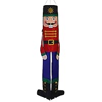 In the Breeze 5061 Nutcracker Buddy Windsock-Hanging Christmas Decoration, 40 Inches