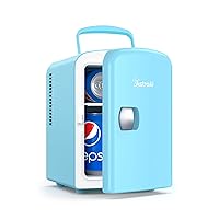 AstroAI Mini Fridge, 4 Liter/6 Can AC/DC Portable Thermoelectric Cooler Refrigerators for Skincare, Beverage, Food, Home, Office and Car, ETL Listed (Teal)