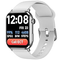 COCO Bluetooth Smartwatch BT2 for Seniors Men and Women, Personal Emergency PERS, Health Monitor, Heart Rate, Blood Oxygen Measuring, Fall Detection, Medication Reminder, Black (Silver)