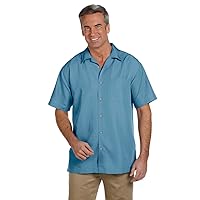 Men's Barbados Textured Camp Shirt, 3XL, CLOUD BLUE