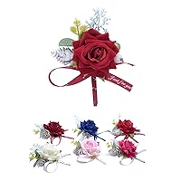 BESTOYARD 1pc Wedding Corsage Rose Pin Travel Humidors for Handcrafted Boutonniere Mens Boutonniere Bridesmaid Bride Flower Corsage Sunflower Boutonniere Chinese Style Red Bow Tie Bridegroom