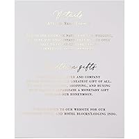 Gold Vellum Wedding Invitations with envelopes, RSVP cards, Details and Photo. Gold, Rose Gold and Silver Foil available (Details)