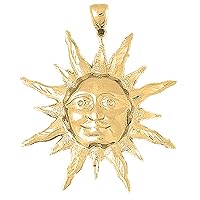 Silver Sun Pendant | 14K Yellow Gold-plated 925 Silver Sun Pendant