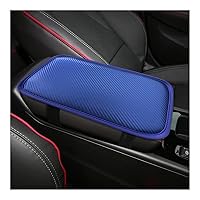 Car Center Console Pad, 11.61''×7.68'' Carbon Fiber Leather Auto Front Seat Armrest Box Covers, Universal Waterproof Seat Arm Rest Protector Cushion Pad for Cars SUVs (Blue)