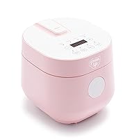 GreenLife PFAS-Free, 4-Cup Rice Beans Oats and Rains Cooker, Healthy Ceramic Nonstick, Easy to Use Automatic Presets, Dishwasher Safe Parts, Pink