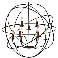 CWI Lighting Arza 9 Light Up Chandelier with Brown Finish Fom