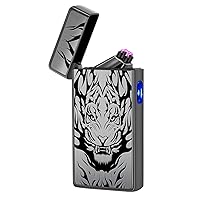 LcFun Electric Lighter USB Type C Rechargeable Lighter Electronic Plasma Lighters Windproof Flameless Arc Lighter for Candle, Incense Stick, Outdoor Camping