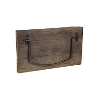Rustic Weathered Wood and Metal Wall Mounted Towel Holder