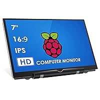 7 Inch Raspberry Pi Screen 800x480 HDMI Portable Monitor IPS LCD Display for 4/3/2/Zero/B/B+ Win11/10/8/7 (Non-Touch)