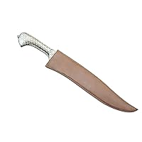 Handcrafted Dagger Knife Handmade Steel Blade Silver Wire Work Leather Sheath 01