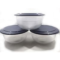Tupperware Polypropelene Preludio Bowl for Storage and Lunch Box, 3.5 L (Set of 3) with Free Cotton Handkerchief