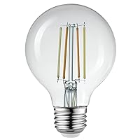 34920 Wi-Fi Smart 5.5W (60W Equivalent) Straight Filament Tunable White Clear LED Light Bulb, No Hub Required, Voice Activated, 2000K - 5000K, Vintage Edison Style, G25 Shape, E26 Base