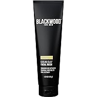 Blackwood For Men Cooling Clay Face Wash - Activated Charcoal, Menthol, & Tanakura Clay Cleanser & Mask for Deep Cleansing & Acne Treatment - Sulfate Free, Paraben Free, & Cruelty Free (4.23 oz)
