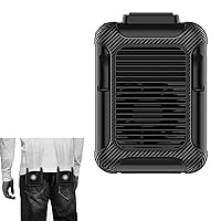 Wearable Waist Clip Fan Emergency Power Bank Portable Belt Fans with 3 Speeds Air Conditioning for Hiking Fishing USB Rechargable Cooler,Black,112 * 79 * 53cm