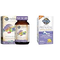 Garden of Life Women’s Prenatal Multivitamin with Vitamin D3, B6, B12, C & Iron & Prenatal DHA Omega 3 Fish Oil - Minami Natural Prenatal, 60 Softgels