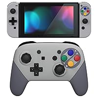 eXtremeRate SFC SNES Classic EU Style Custom Dpad Version Shell for Nintendo Switch, Octagonal Gated Sticks Design Replacement Full Set Shell for Nintendo Switch Pro Controller - Console Controller NO