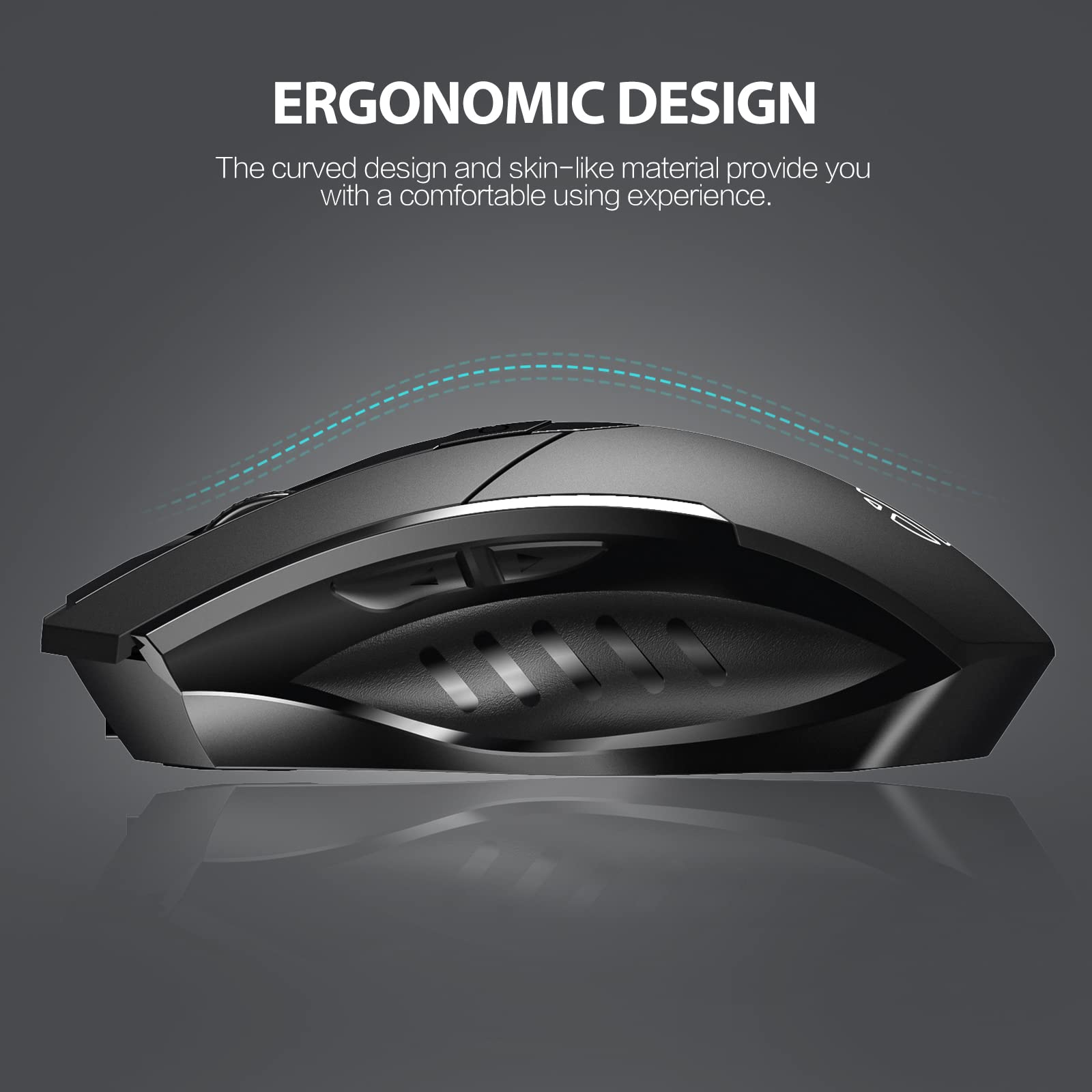 INPHIC Bluetooth Mouse, 3 Modes Bluetooth 5.0&4.0 Mouse 2.4G Rechargeable Wireless Mouse with 6 Buttons, Ergonomic Computer Mouse for Laptop, Computer, Mac, PC etc.