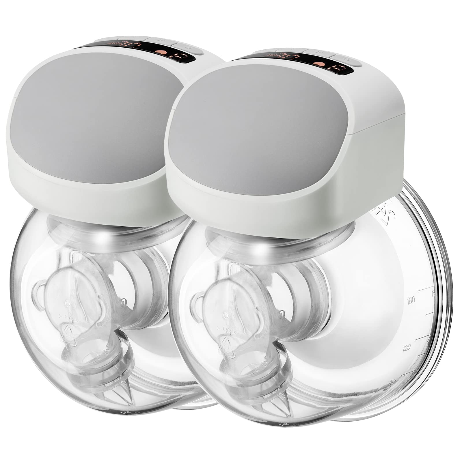 DOOOB Wearable Breast Pump, S10 Pro Electric Breast Pump,Portable Electric Breast Pumps for Breastfeeding with 2 Modes,9 Levels,LCD Display,Memory Function Rechargeable,24mm Flange, 2 Pack