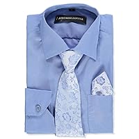 Big Boys' Dress Shirt & Tie - blue, 18