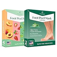 PLANTIFIQUE Foot Peel Mask 4 Pack and Foot Peel Mask for Men 2 pack