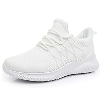 Nurses Shoes for Women Casual Walking Lace Up Lightweight Breathable Tennis Running Sneakers White US 7/EU 38