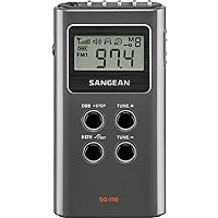 Sangean SG-110 SG-110 Portable FM-Stereo/AM Pocket Digital Radio Gray