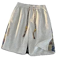 Summer Men' Patchwork Shorts Style Large Drawstring Loose Short Pants Casual Male Clothing