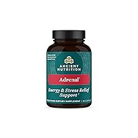 Ancient Nutrition Adrenal Support with Ashwagandha Supplement, Helps Reduce Stress & Fatigue, Paleo and Keto Friendly, Gluten Free, 1300mg, 60 Capsules