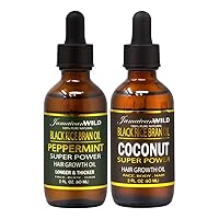 Jamaican Wild Black Rice Bran Peppermint Oil 2oz + Coconut Oil 2oz