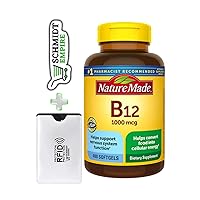 Nature Made Vitamin B 12 1000 mcg, Dietary Supplement for Energy Metabolism Support, 400 Softgels + 1 Card Protector SchmiidtEmpire + Sticker (Pack of 1)