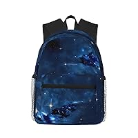 Lightweight Laptop Backpack,Casual Daypack Travel Backpack Bookbag Work Bag for Men and Women-Blue galaxy