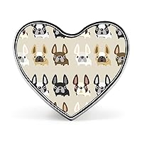 French Bulldog Collection Cute Enamel Lapel Pin Metal Heart Badges Brooch Pins for Clothing Bags Hat Decoration Jewelry Gift