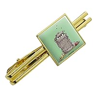 Sesame Street Trash Can Oscar the Grouch Square Tie Bar Clip Clasp Tack- Silver or Gold