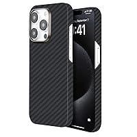 ZIFENGX- Magnetic Case for iPhone 15 Pro Max/15 Pro/15 Plus/15, Ultra-Thin Aramid Fiber Case 3D Grip Touch Military Drop Protection Wireless Charging (15ProMax,Black)
