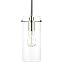 Brushed Nickel Pendant Lights Kitchen Island - Large Clear Glass Pendant Light Fixture