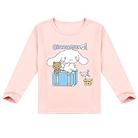 Cinnamoroll Classic Long Sleeve Shirt Kid O-Neck Tee Shirt Lightweight Pullover Tops for Teen Kid