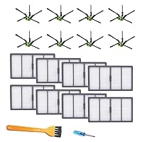 8 High Efficiency Filters 8 Corner Brushes- Replenishment Vacuum Cleaner Accessories Replacement Hepa Filter Side Brush Parts Kit Compatible with iRobot Roomba s Series s9 (9150) s9+ s9 Plus (9550)