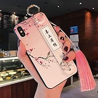 Cozy Matte Phone Case for iPhone X XS XR 11 12 13 Pro MAX 6 7 8 Plus Soft TPU Back Covers Tassel Phone Cases Wrist Strap,1,for iPhone X