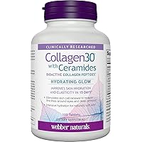 Webber Naturals Collagen30 with Ceramides, Bioactive Collagen Peptides, 120 Tablets, Hydrating Glow, Helps Improve Skin Hydration, Elasticity & Smoothness, Non GMO, Dairy & Gluten Free