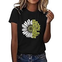Women's Sunflower T Shirts Short Sleeve Cute Graphic Vintage T Shirts for Women Summer Tops Teen Girl Clothes