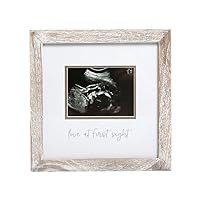 Pearhead Tiny Ideas Love at First Sight Sonogram Picture Frame, Gender Neutral Ultrasound Keepsake, Ideal Pregnancy Gift, Baby Shower and Nursery Decor, 4” x3” Photo Insert, Farmhouse Rustic