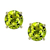Choice of 10k Gold or Sterling Silver Classic Round 7mm Four Prong Stud Earrings