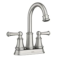 Brecklyn Spot Resist Brushed Nickel Two Handle Centerset Lavatory Faucet, 3-Hole Bathroom Sink Faucet, 84162SRN