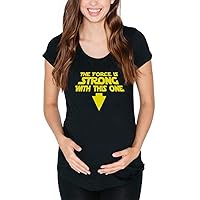 The Force is Strong with This One Black Maternity Soft T-Shirt - Large