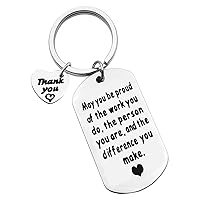 Dabihu Thank You Gift Appreciation Jewelry Make A Difference Keychain Stainless Steel Keyring Gift for Volunteer Appreciation,Coach Mentor Gift,Employee Gift,Social Worker Gift